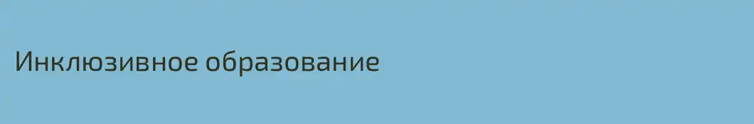 Инклюзивное образование